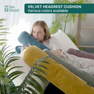 Long Cylinder Pillow – 6x14 Inch Corduroy Lumbar Pillow, Shredded Sponge Filled for Neck, Back, Leg, Knee & Arm Support, Boho Decorative Throw Pillow Neck Roll for Couch, Sofa, Bed