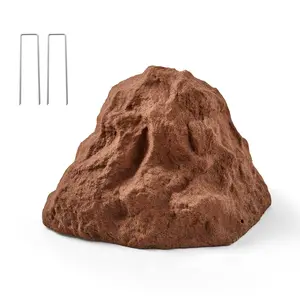 VEVOR Faux Rock Cover, Outdoor Fake Rock Well Pump Cover, Realistic Natural Texture, Lightweight & Weather-Resistant Polyresin Artificial Boulder for Landscaping Garden Yard Décor, Brown, Small Size