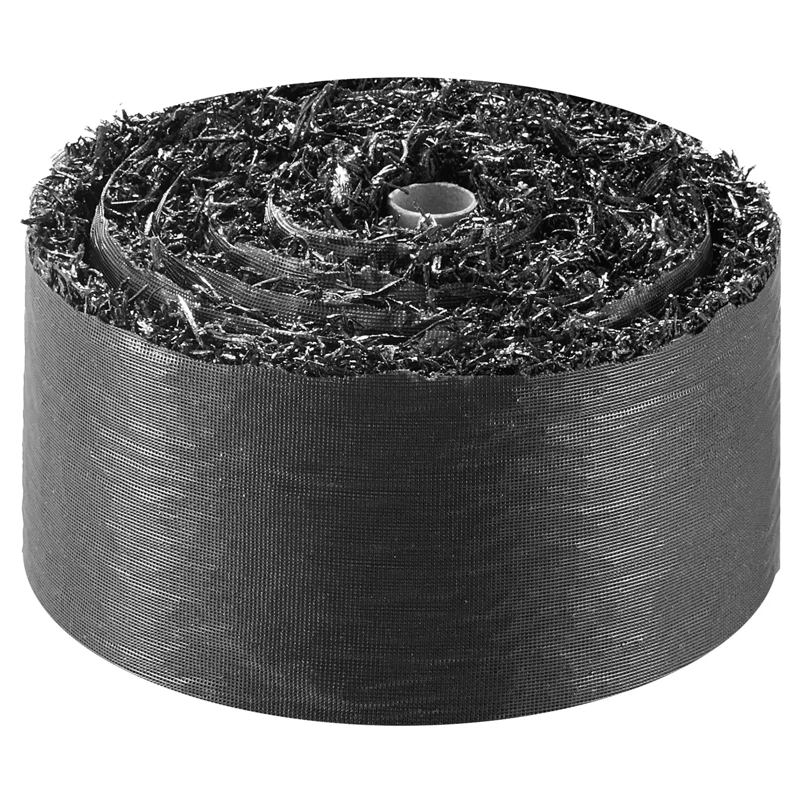 VEVOR 6 Pack Recycled Tire Rubber Mulch Mat Roll (120x4.5x0.5 in) - Weed-Blocking Barrier, Garden Edging Strip, Drainage Aid, Easy-to-Cut for Landscaping, Natural Look