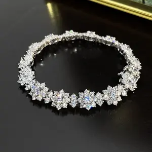 Sunflower bracelet ins niche design trendy girl plated  girlfriend high-end full diamond diamond flower hand jewelry