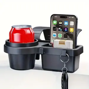 Car Door Side Storage Box, Multi-Functional Hanging Organizer with Cup Holder, Phone Slot, Card Pocket, Durable Plastic, Car Storage Organizers, Ideal for Road Trips
