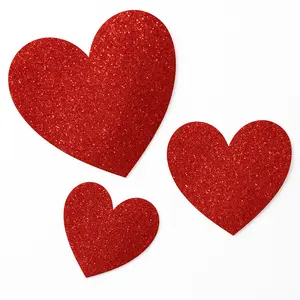 Glitter Heart Cut-Out Decorations Mega Pack - 20 Pieces