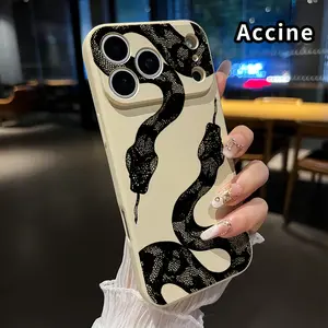 Compatible for  iPhone 17 Pro Max 16 Plus 15 14 13 12 11 XR Air E Soft Case Snake Chili Danger Camera Protective skin-friendly feel Smartphone Cover for Boy