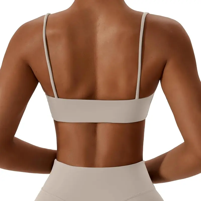 Women's Wirefree Racerback Sports Bras - Breathable High-Elastic, Casual, Thin-Strap with Removable Pads for Workout, Yoga, Breathable High-Elastic Sports Bras, Casual Sports Bras