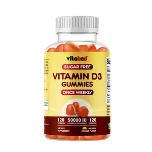 Vitabod Sugar-Free Vitamin D3 50,000 IU Weekly Gummies – 120 Count Bone, Teeth, and Immune Support – Non-GMO, Easy-to-Chew Supplement