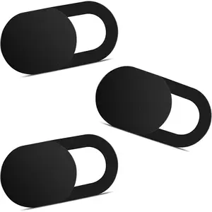 Yilador Webcam Cover (3 Pack), 0.03 inch Ultra Thin Laptop Camera Cover Slide for iPhone iPad MacBook Pro Computer iMac Cell Phone PC Accessories Camera Blocker Slider, Great for Privacy - Black