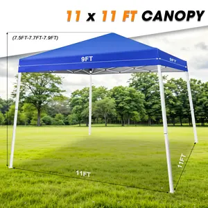 Gaptainer Canopy Tent,11X11FT Pop Up Canopy Outdoor Instant Tent Slant Legs with Carrying Bag,Portable Gazebo Shelter for Patio Deck Garden and Beach Uv Block Awning