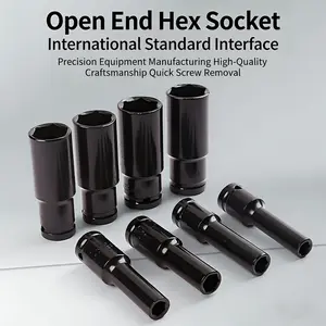 1/2 Inch Deep Impact Socket Set with Green Storage Case Fits Electric Pneumatic Drills for Tire Removal Mechanical Repairs Car Maintenance
