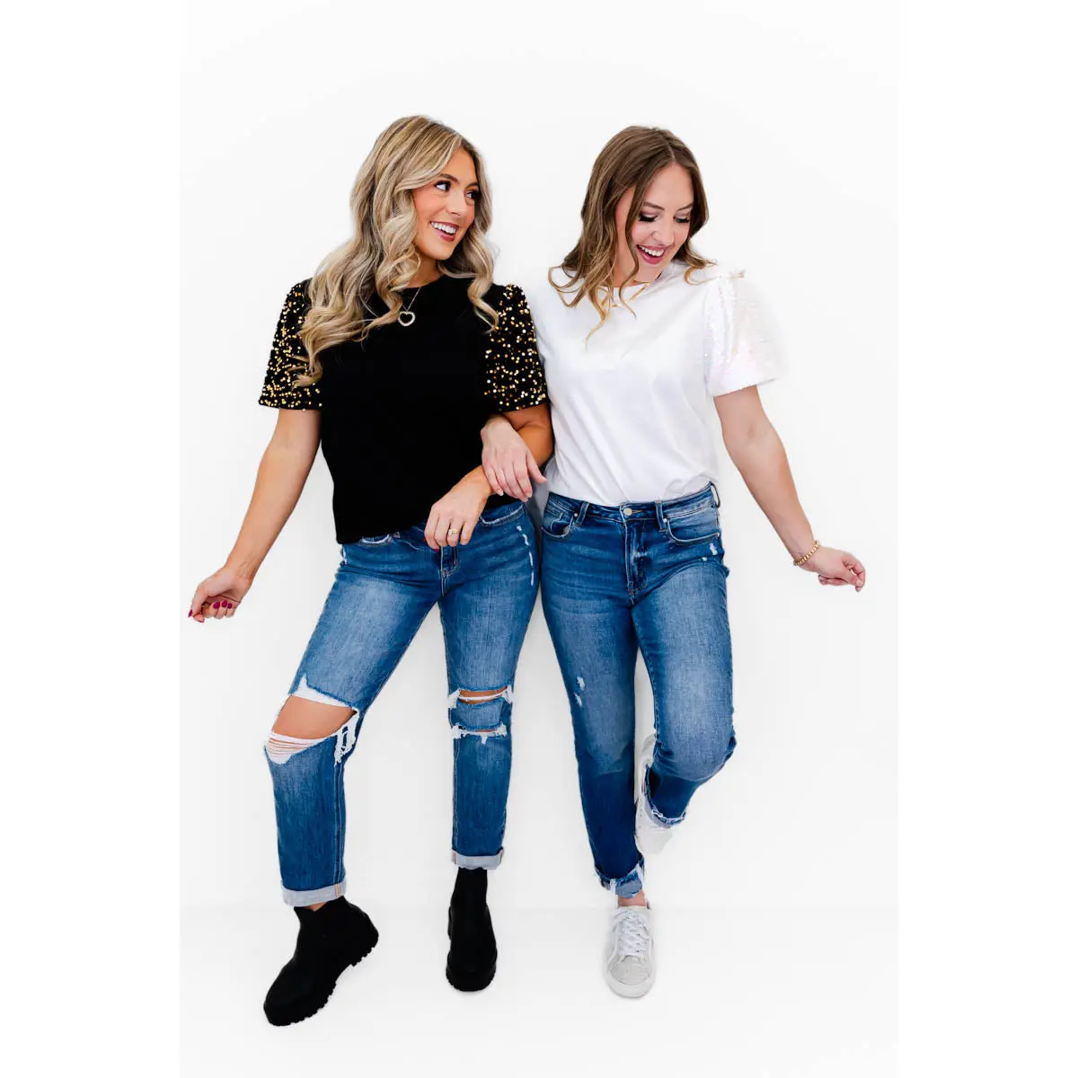 Glitzy Girl Sequin Sleeve Top