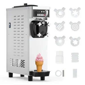【GARVEE】Soft Serve Ice Cream Machine Commercial, 1200W Ice Cream Maker Machine With a Roomy 7L Hopper & 1.8L Cylinder, 4.7-5.8 Gal/H, LCD Digital Display & Timer, Single Flavor