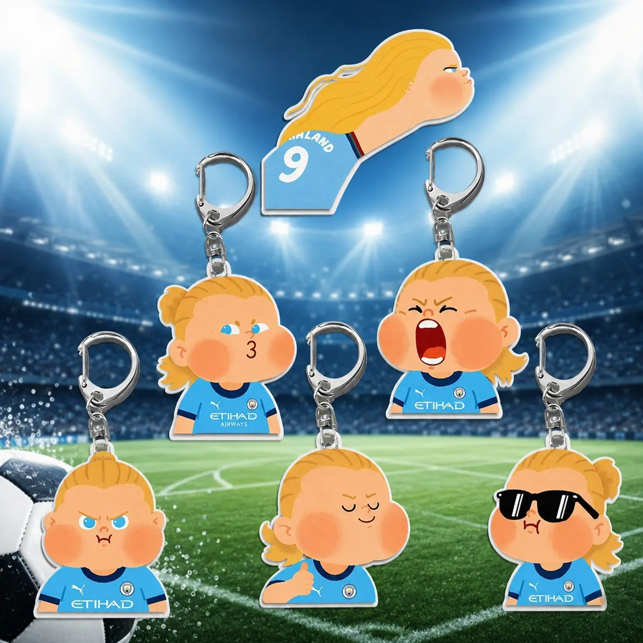 Erling's Expression Acrylic Keychain Set