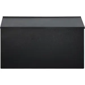 Wall-Mount Large Mailbox, Rust-Proof Galvanized Steel Mail Box, Horizontal Style Black Mailbox for Outside Post and Townhouse, 15.7” x 4.3” x 9.4”