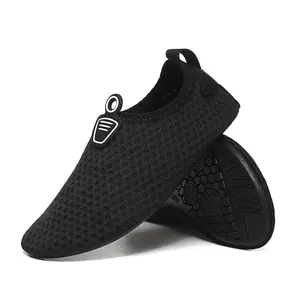 Kids' Quick-Dry Non-Slip Aqua Shoes - Lightweight Barefoot Skin-Friendly Moon Sneakers with Adjustable Strap, Mesh Upper, Secure Grip, for Beach & Pool, Toddler to Teen (3-18 Years Old), All-Black