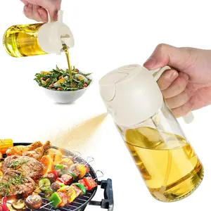 Trendplain 16Oz Olive Oil Dispenser Bottle for Kitchen - 2 in 1 Oil Dispenser and Oil Sprayer for Cooking, Air Fryer, Salad, 470Ml Olive Oil Sprayer White No Brand