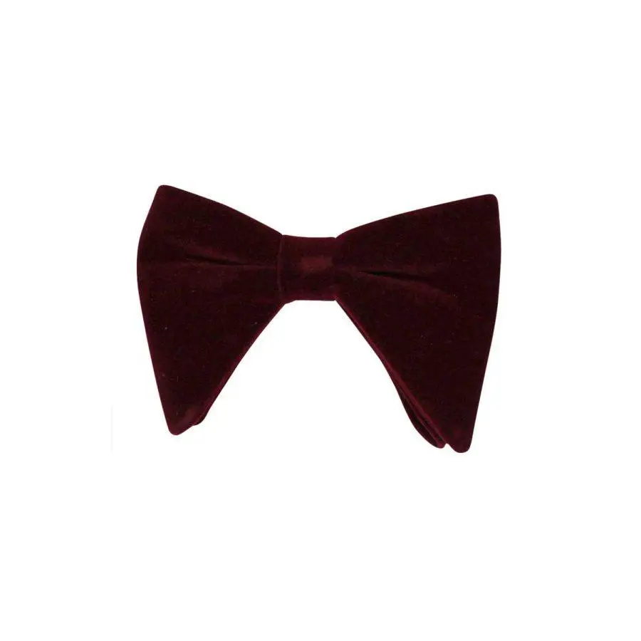 Burgundy Wine Velvet Oversize Mens Bow Tie By AZARMAN