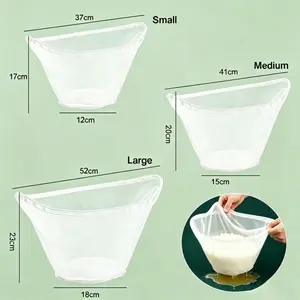 3PCS Reusable Yogurt & Cheese Strainer Bags (L+M+S) - Ultra-Fine Mesh Filter for Homemade Greek Yogurt, Curd Cheese & Almond Milk - Easy Clean Bowl Shape Kitchen Sieve