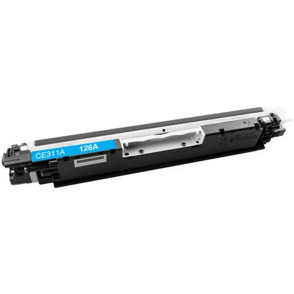 Castle Ink Compatible (Non-OEM) HP 126A Cyan Toner Cartridge (CE311A) - Direct Match, Fresh Imaging Chip, Color-Matched to OEM, Suitable for DesignJet, High Print Quality, Economical Printer Maintenance, Free Replacement or Refund, Color-Matched Against O
