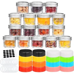 Garvee 16-Pack Glass Jars for Preserves, 4 oz Jelly Jars with Regular Lids, Perfect for Honey, Jam, Wedding Favors, Shower Candles, Baby Food, and Small Spice Storage