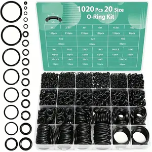 1020-Pc Nitrile Rubber O Ring Kit, 20 Sizes of O-Rings (1 to 25mm) - Oil & Heat Resistant Assortment for Car Auto Vehicle Repair, Pumps, Boats, Sensors, Faucet Plumbing Sealing Connections