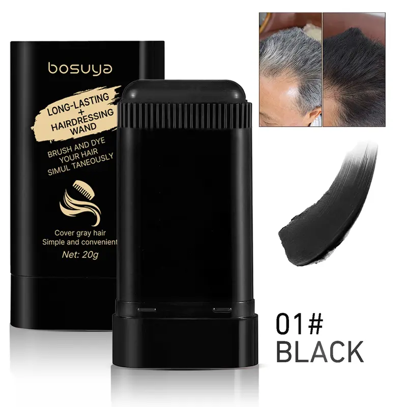 New Upgraded Hair Dye Comb, HAIRDRESSING WAND(3 hair color options) Disposable Hair Dye Penwaterproof Sweatproof, Natural coloring without damaging hair or scalp, Easy to Color Portable Fastreplenishment Color Does Not Fall Out Stick Lid Storage