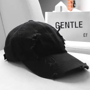 Distressed Vintage Baseball Cap – Washed Cotton Dad Hat for Men Women, Adjustable Unisex Streetwear Hat, Ripped Frayed Casual Cap, Minimalist Korean Fashion, Soft Lightweight Everyday Wear, TikTok Trending Urban Style Hat