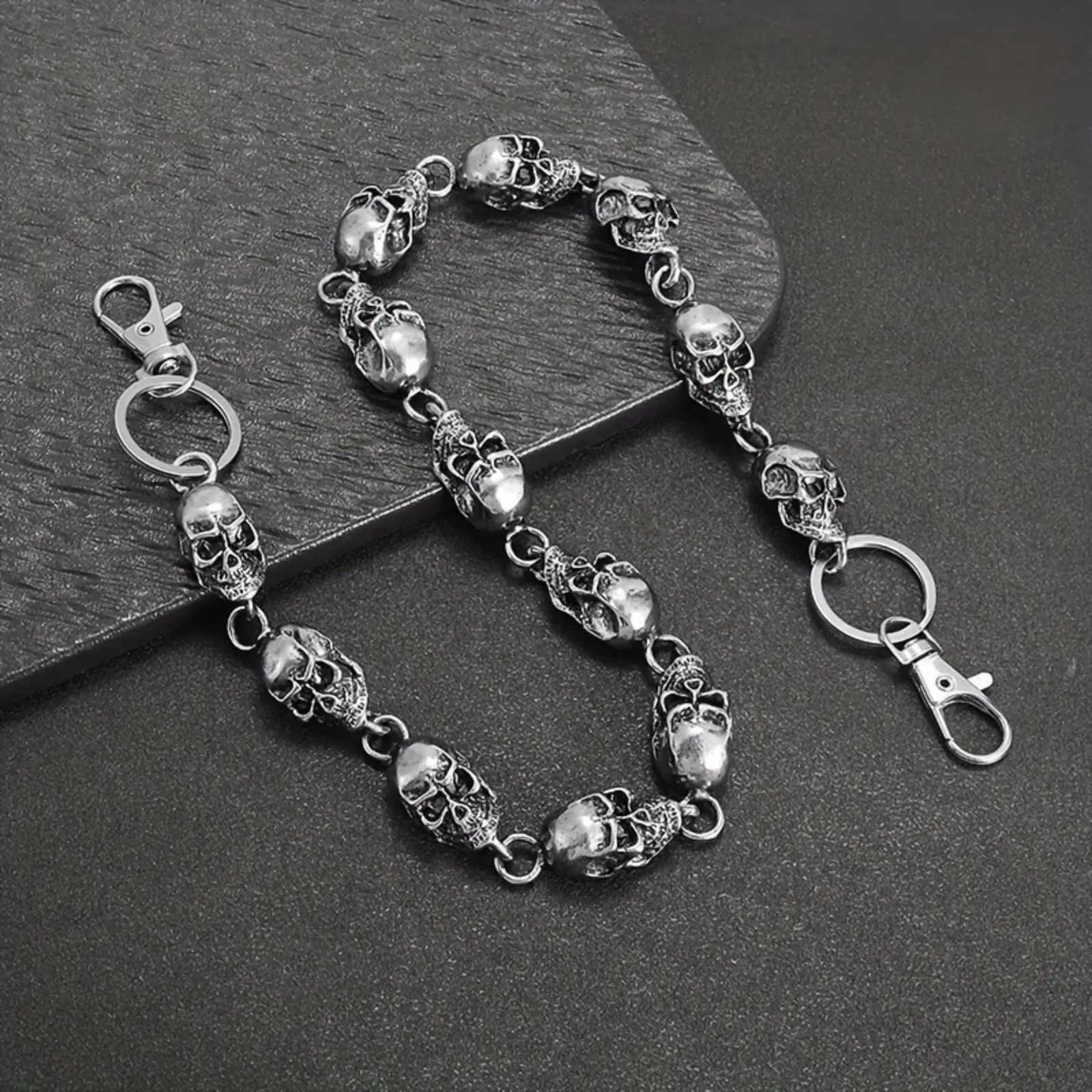 Dark skull jeans chain hip-hop personality men and women cool waist chain motorcycle metal accessories backpack chain buckle
