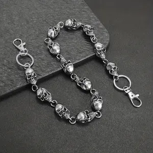 Dark skull jeans chain hip-hop personality men and women cool waist chain motorcycle metal accessories backpack chain buckle