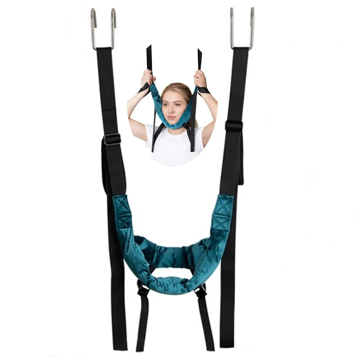 Over-the-Door Cervical Traction Tool, Manual Relief Massage Device for Tension & Pain Relief, Vertebrae Disk Herniation Support, for Adult Home Physical Therapy, Manual Massage Devices, Relief Massage Devices