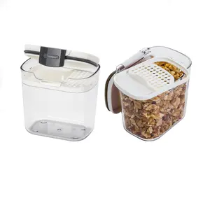 Progressive International Prepworks ProKeeper 2- Piece Kitchen Clear Food Baker's Kitchen Storage Organization Canister Set (Mini Multipurpose 1.5-Cup)