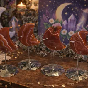 Carnelian Moon with Zodiac Stand