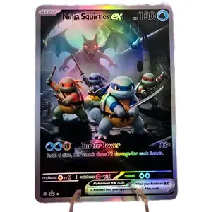 Ninja Squirtles ex Custom Card, Rainbow Holo Finish