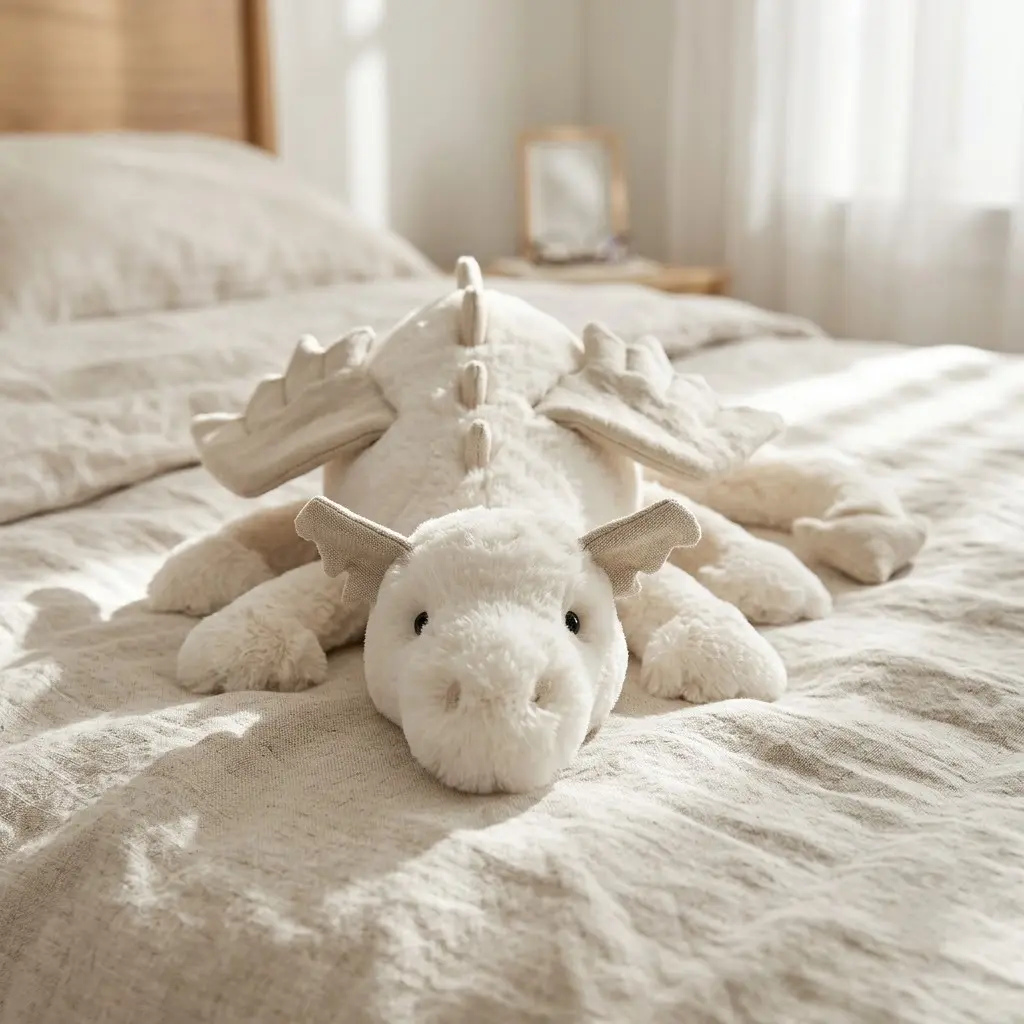 JELLYCAT Snow Dragon Plush Soft White Dragon Stuffed Animal Magical Fantasy Character Gift for Kids Teens Adults Collectors