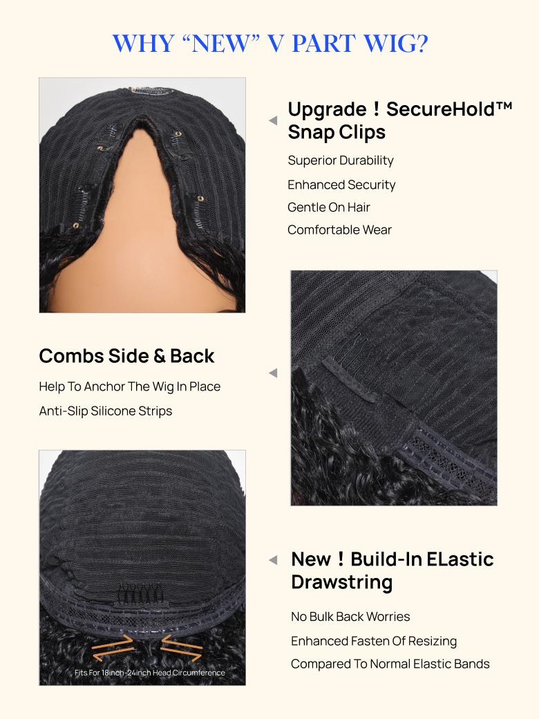 [Upgraded] EasiContour Lifesaver V Part Yaki Straight Chestnut Brown Ombre Color Lightweight Glueless Human Hair V Part Wig Human Hair TikTokShopStockUp