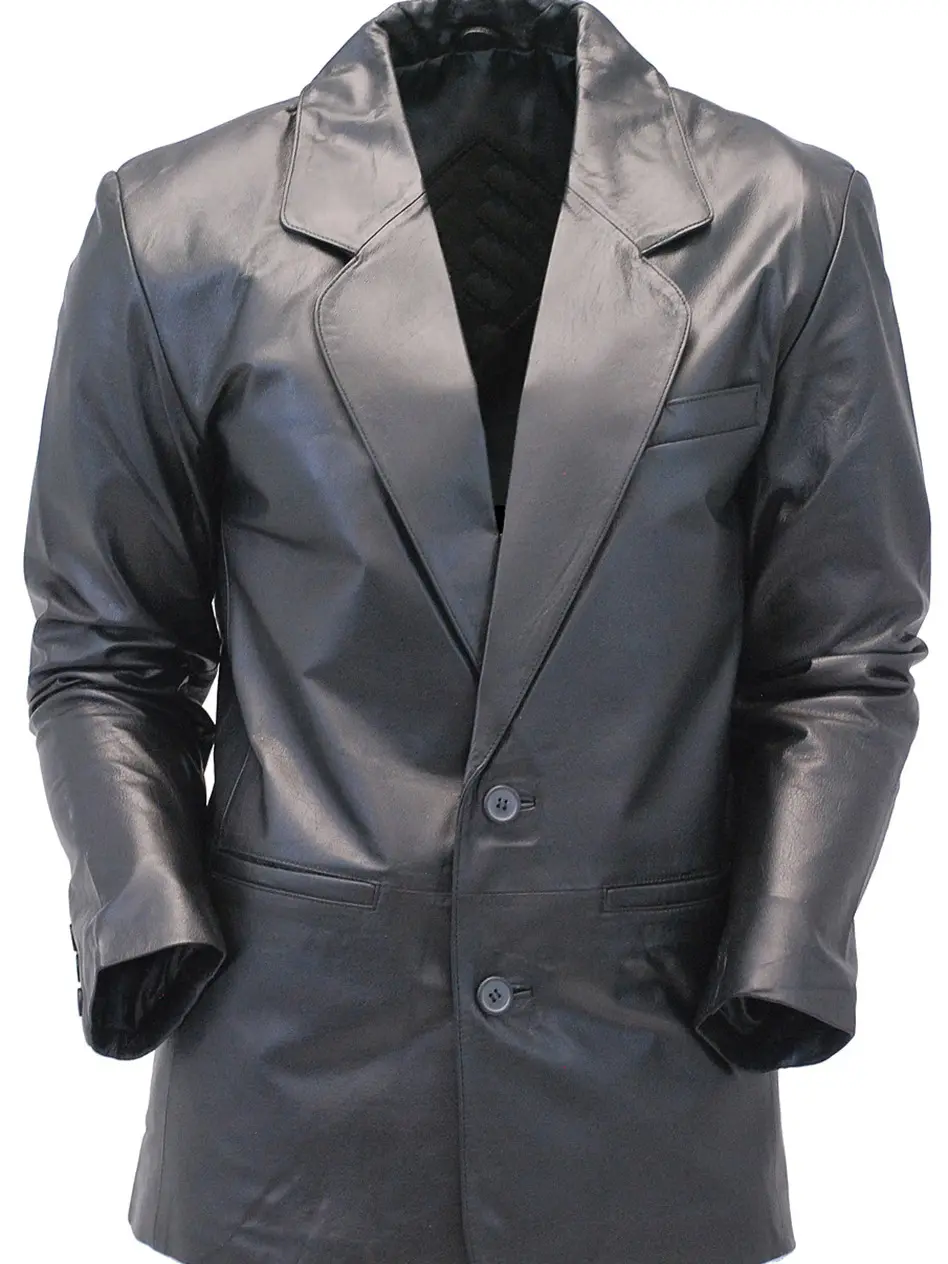 Two Button Genuine Lambskin Leather Blazer / Sports Coat #M118K