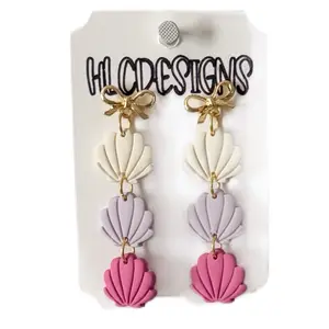 Beach/Summer SeaShell Clay Dangle Earrings