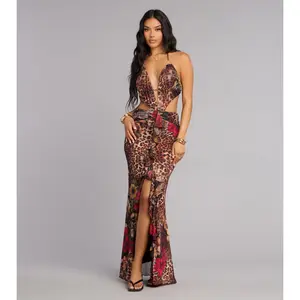 Untamed Beauty Floral Halter Maxi Dress