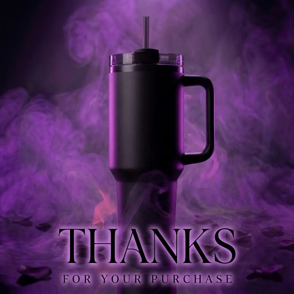 Clean Black Tumbler With Handle Summer Coffee Silicone Portable Flasks-Mug Thank You Coupon Card Returning Customer Voucher Reusable Portable Bottled Mug Washable Steel