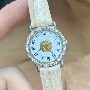 Hermes Vintage 25MM Quartz White Dial Two-Tone Diamond Ladies Watch 22248856
