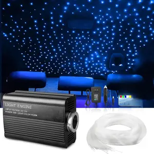 Starlight Headliner Kit 550 Piece Twinkle 0.03in*9.8ft/0.75mm*3m, 16W Starlight Headliner Music/Voice Activated Star Lights for Car, VASTFIRE RGBW Starlights for Theater Game Bed Room Ceiling