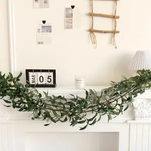 Christmas Olive Vine Decorative Plant, Artificial Greenery Table Wall Decoration, Outdoor Home Holiday Hanging Ornament, Natural Style