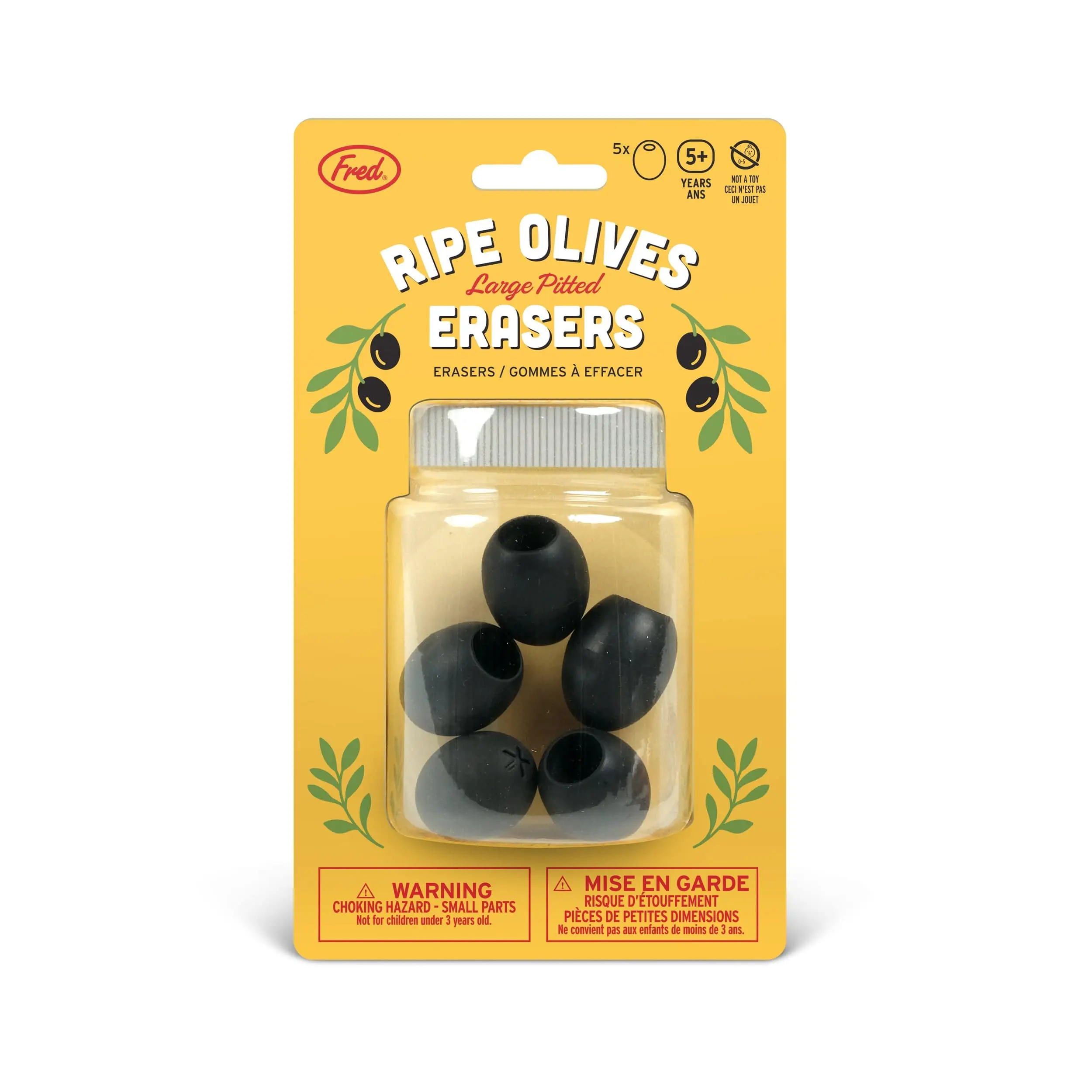 UNCANNY Olives Erasers - Set of 5 BPA-Free Erasers in Jar-Shaped Blister Card Perfect for Gifting UNCANNY Olives Erasers - Set of 5 BPA-Free Erasers in Jar-Shaped Blister Card Perfect for Gifting
