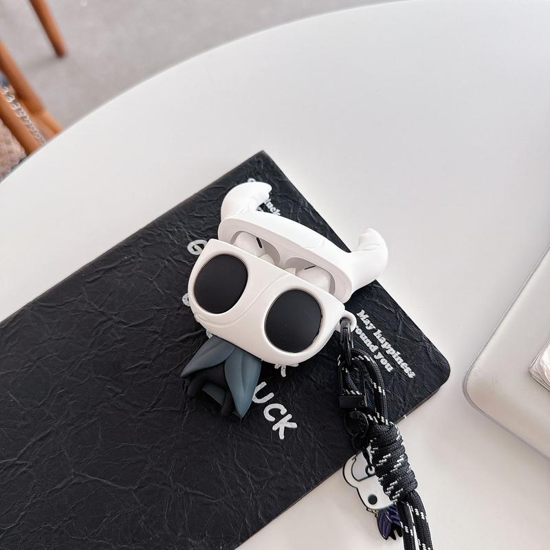 1 piece of The Hollow Knight headphone case,Detachable body，Cute wireless Bluetooth earphone case, drop resistant, durable and stylish accessory, suitable for AirPods pro3/1/2/3/4/pro/pro2(Different models may have different shapes)