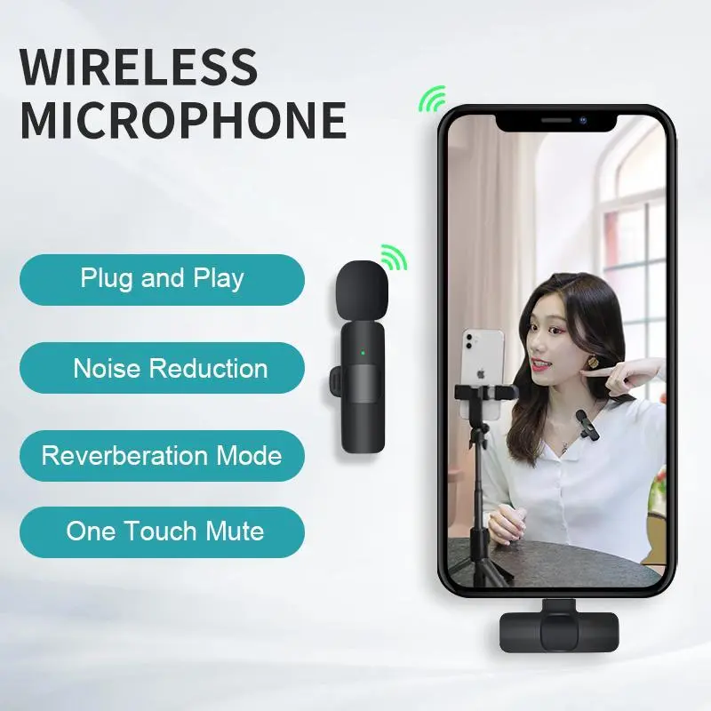 K9 Wireless Microphone for iPhone Android, Audio Mic for Live Streaming and Recording