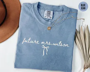 Comfort Colors Custom Future Mrs. Shirt, Coquette Bachelorette Party TShirt, Engagement Outfit for Bridal Shower Personalized Fiancee Gift