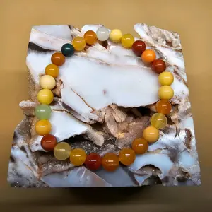 Colorful Myanmar Jade Beaded Bracelet