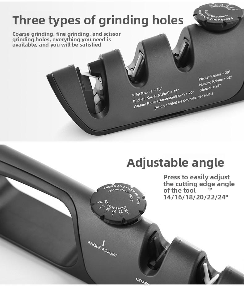 Adjustable Kitchen Knife Sharpener, Manual Tungsten Steel Sharpener, Fast Household Knife Sharpening Tool