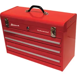 Homak RD00203200 13.75 x 20.25 x 8.75 in. Industrial 3 Drawer Tool Chest - Red