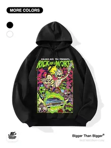 Rick and Morty Psychedelic Print Hoodie, Loose-Fit Casual Sweatshirt, Breathable Outdoor Sports Wear, Unisex Fashion Top