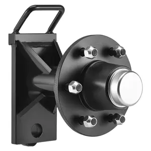 VEVOR Shipping Container Wheels 6-Lug Wheels Kit, Heavy Duty Shipping Container Axle with Ratchet Tie Down-Moves 20 ft - 40 ft, Secure Transport for Dock, Warehouse, Construction Site, Black