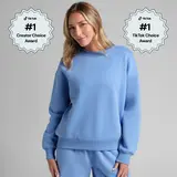 Comfrt | Crop Crew |  Cropped Cotton Fleece Fabric Everyday Crewneck Sweatshirt
